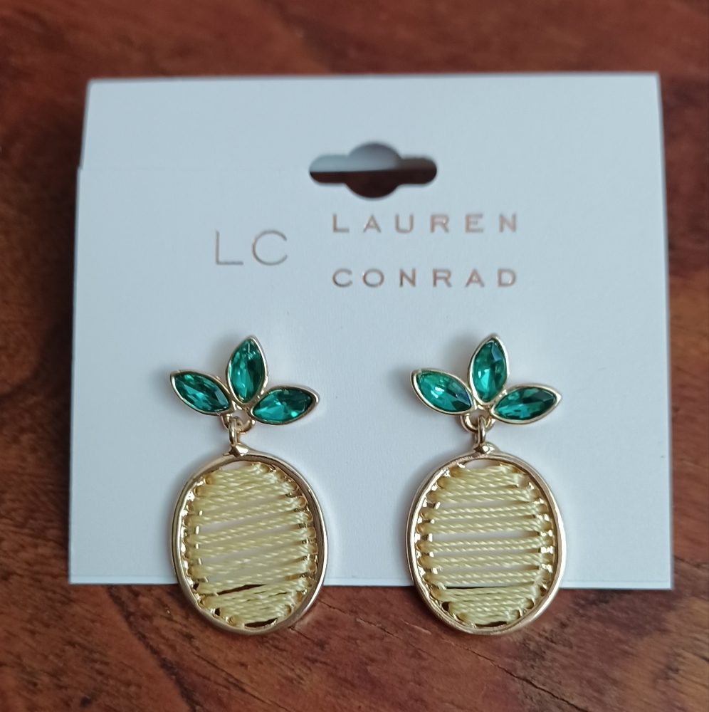 LC LAUREN CONRAD PINEAPPLE EARRINGS - Picture 2 of 4